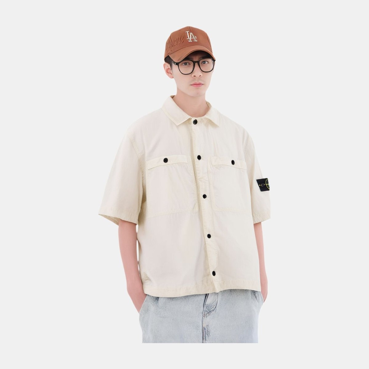 Stone Island Badge Short Sleeve Shirt