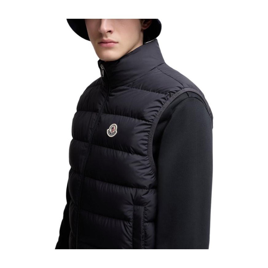 Moncler FW25 Full-Zip Vest Down Jacket Navy Blue