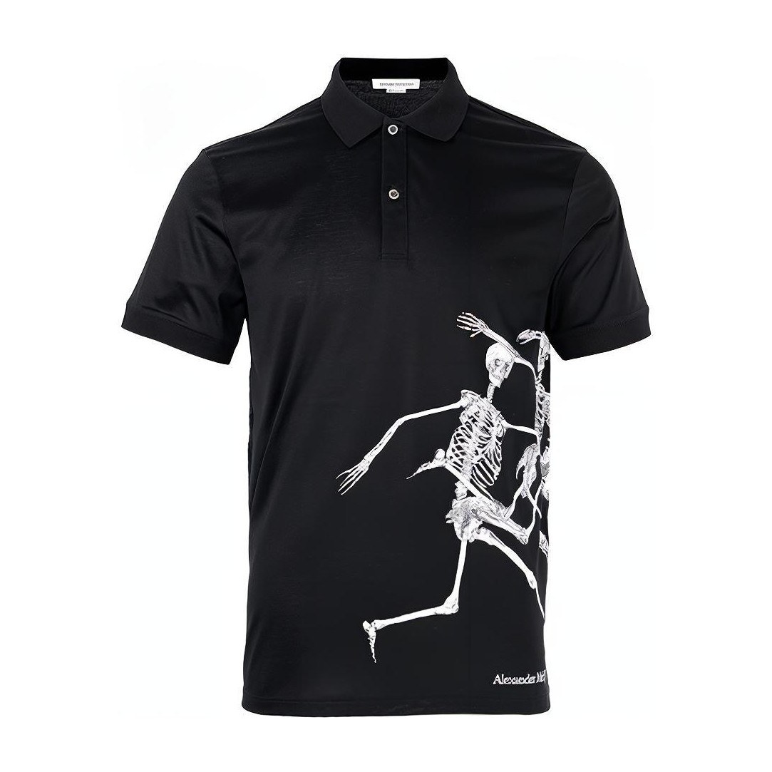 Alexander McQueen FW21 Skull Print Polo Black