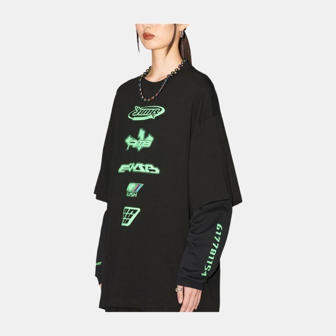 AMBUSH SS23 Layered Crewneck Sweatshirt Black