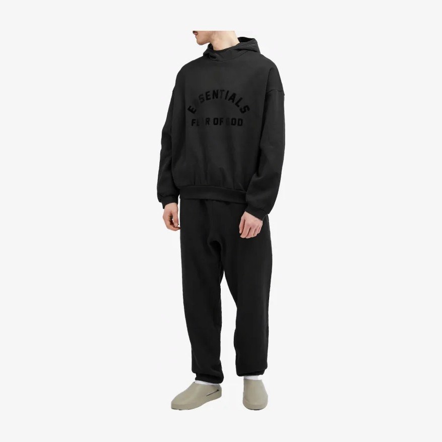 Fear of God Essentials Nylon Fleece Hoodie Jet Black
