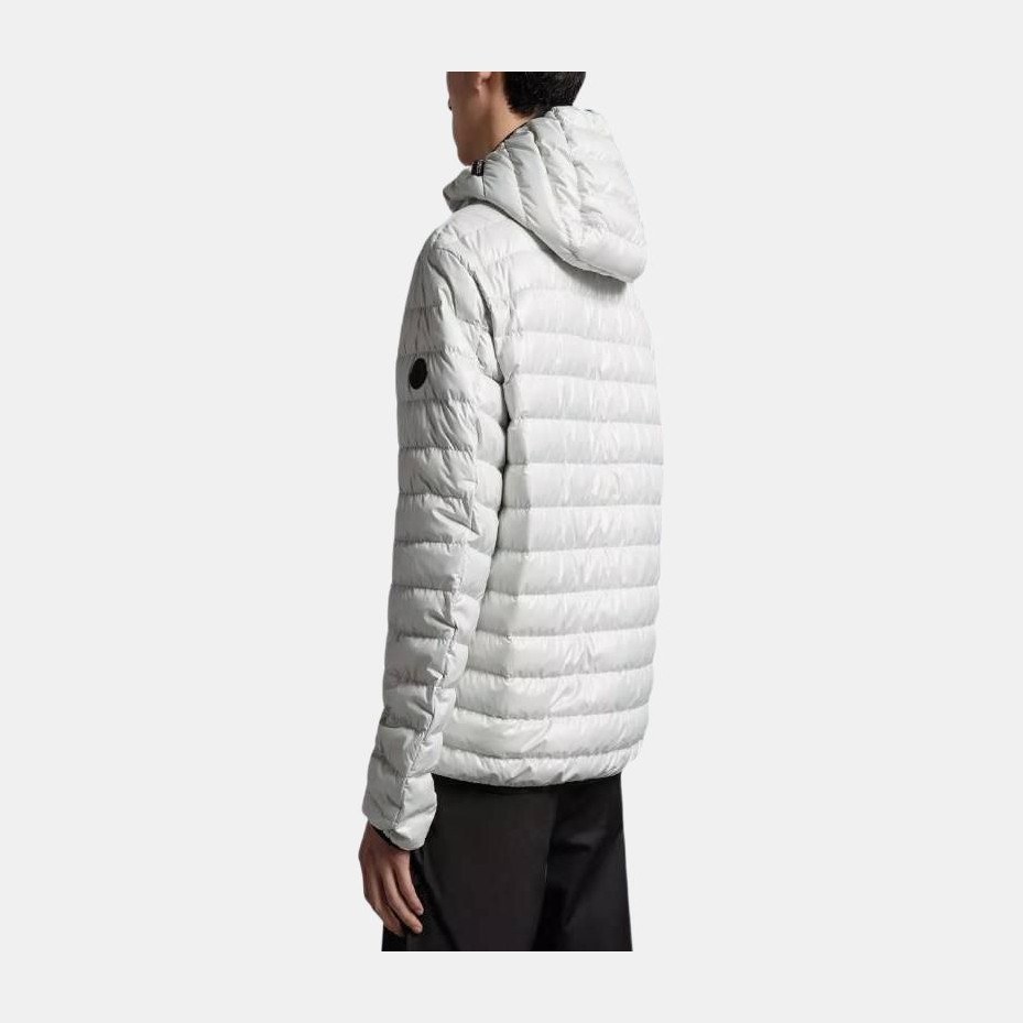 Moncler SS23 Zip Half Letter Print Down Jacket White