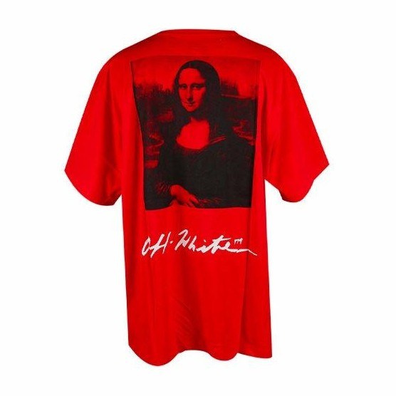 OFF-WHITE Mona Lisa SS19 Red Tee