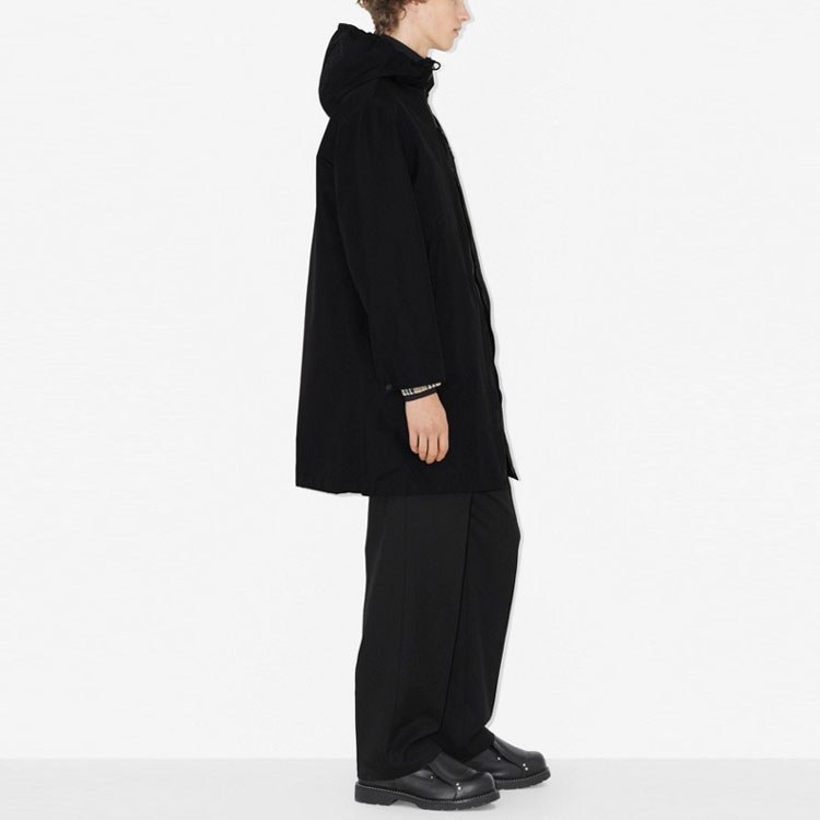 Burberry FW23 Hooded Zip Trench Coat Black