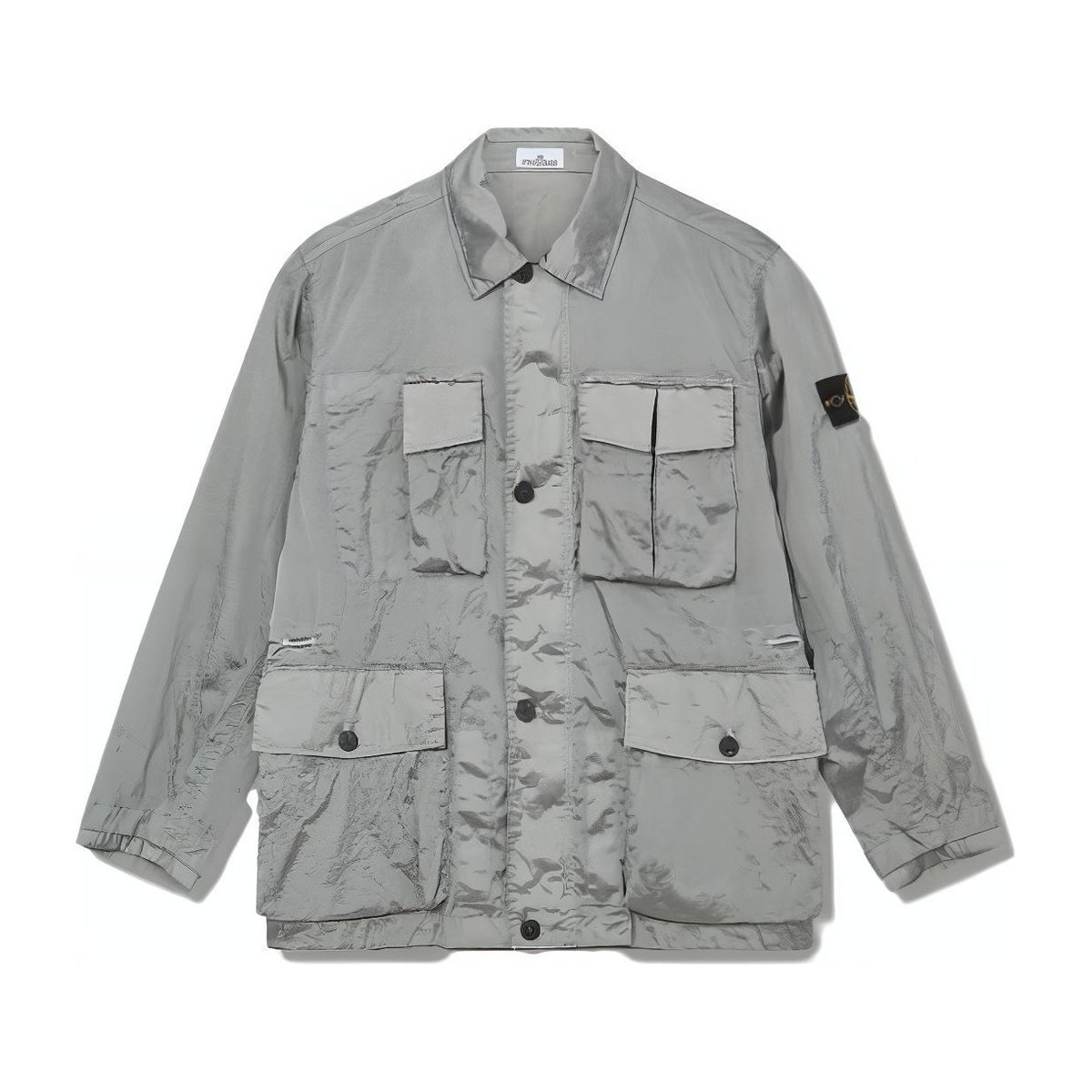 Stone Island SS23 Metallic Jacket Silver Blue