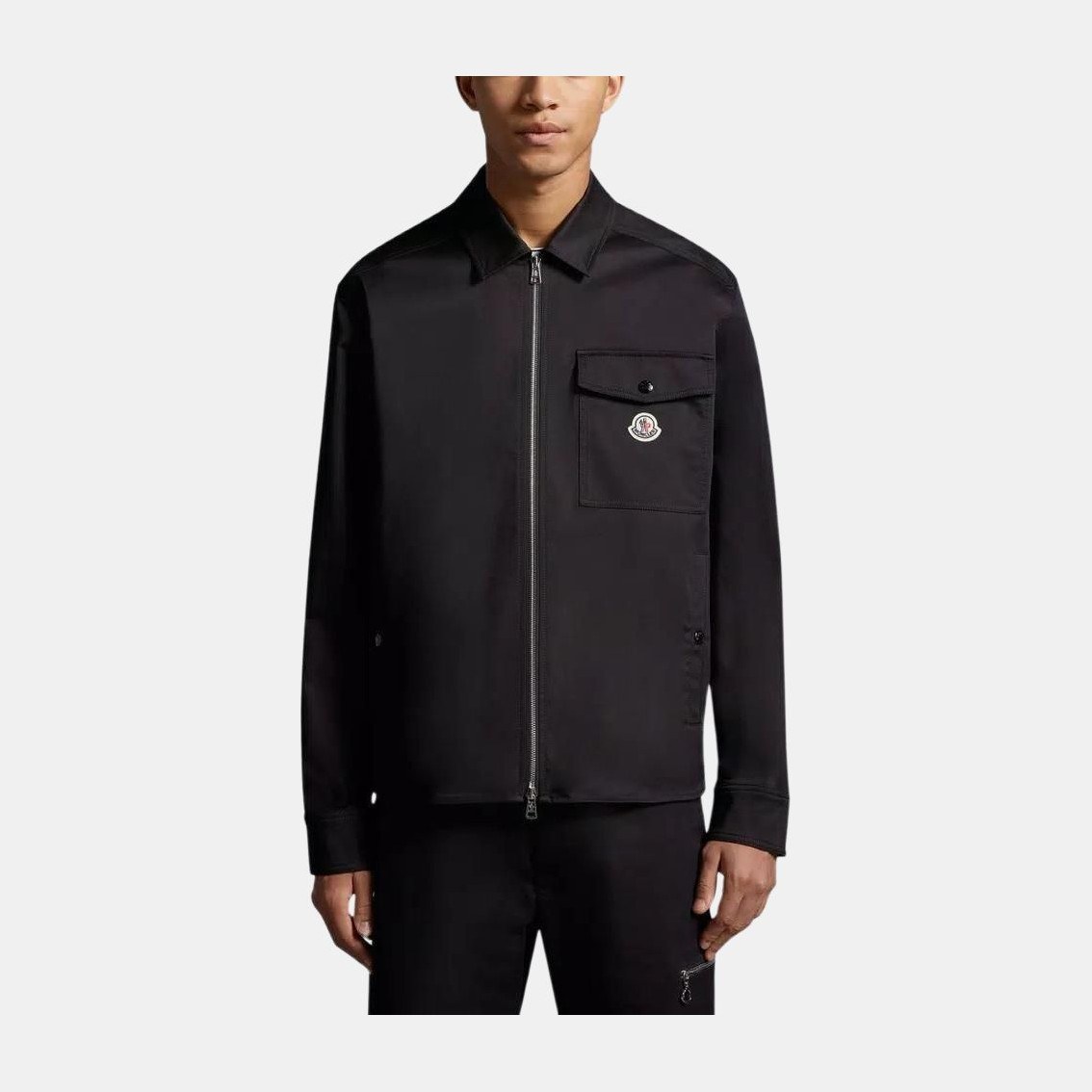 Moncler Gabardine Zip-Up Shirt