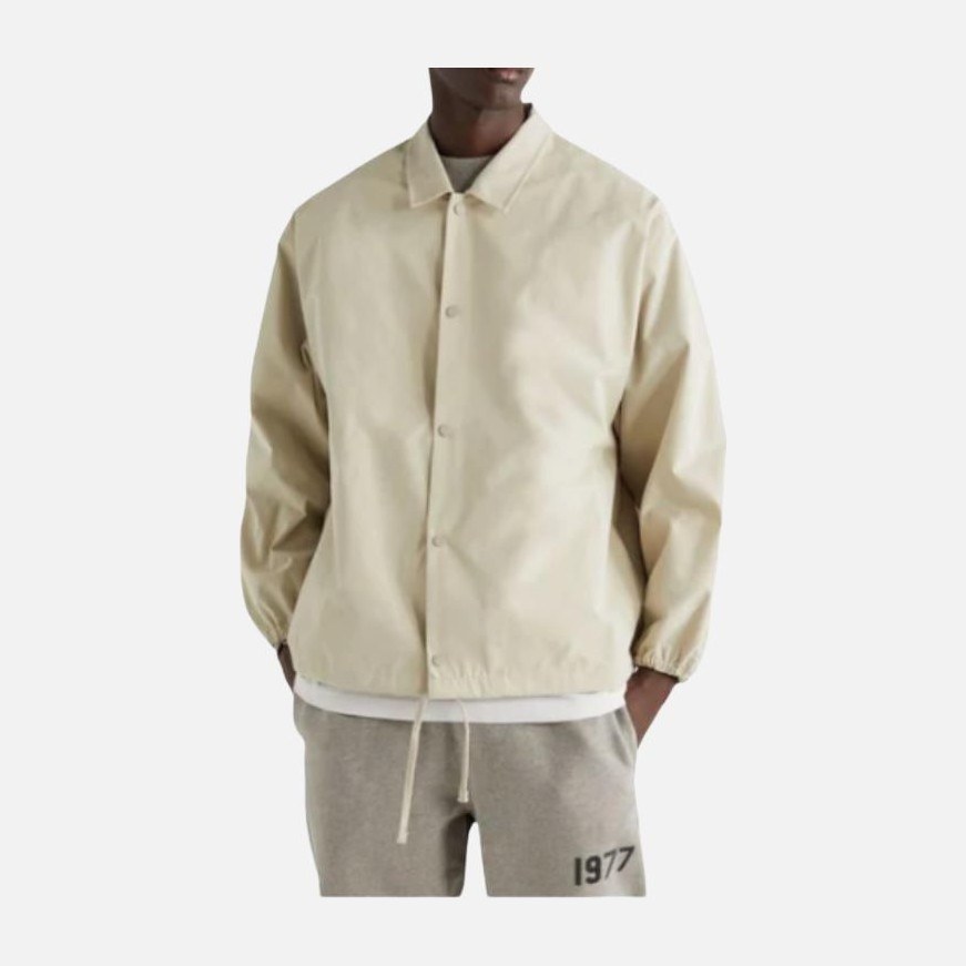 Fear of God Essentials Nylon Coaches Jacket Eggshell