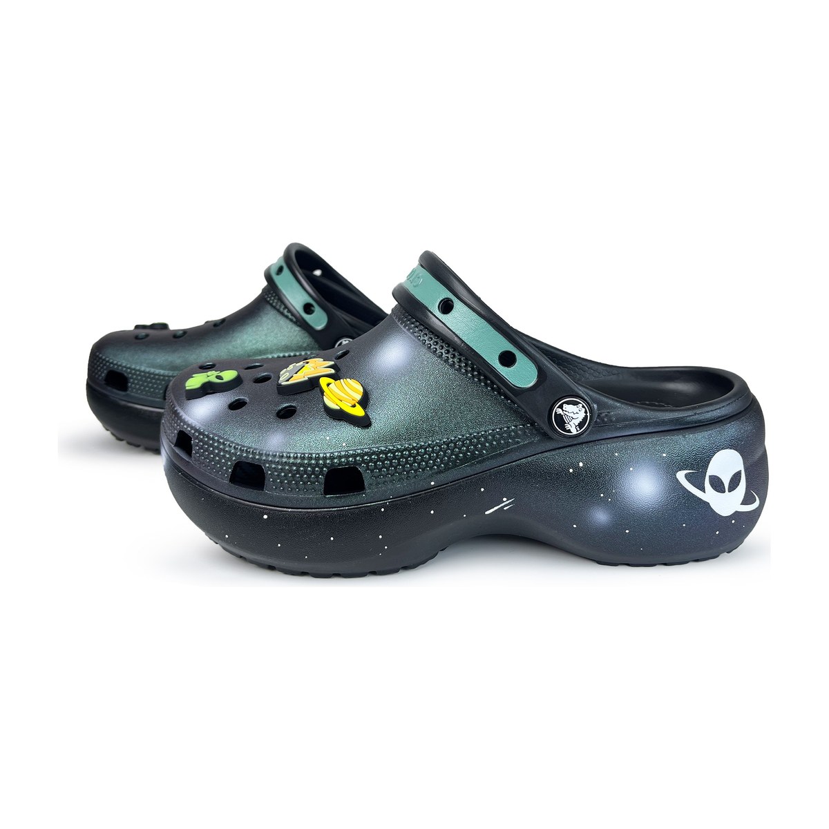 Crocs Classic Platform Clog Black Purple Green