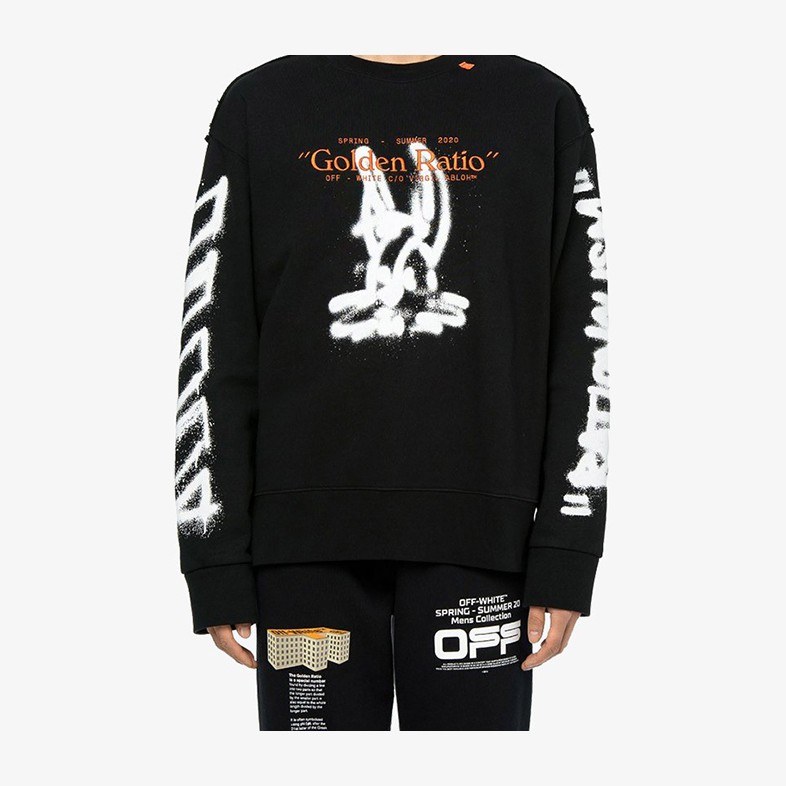 OFF-WHITE Graffiti Long Sleeve Sweatshirt Black