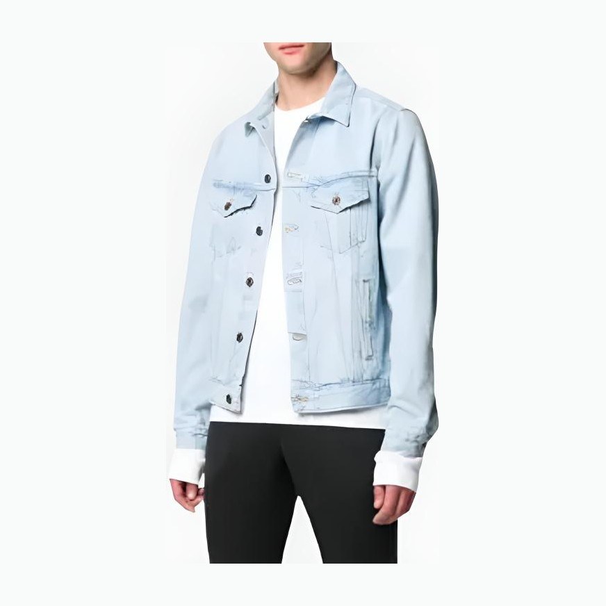 OFF-WHITE Logo Print Denim Jacket