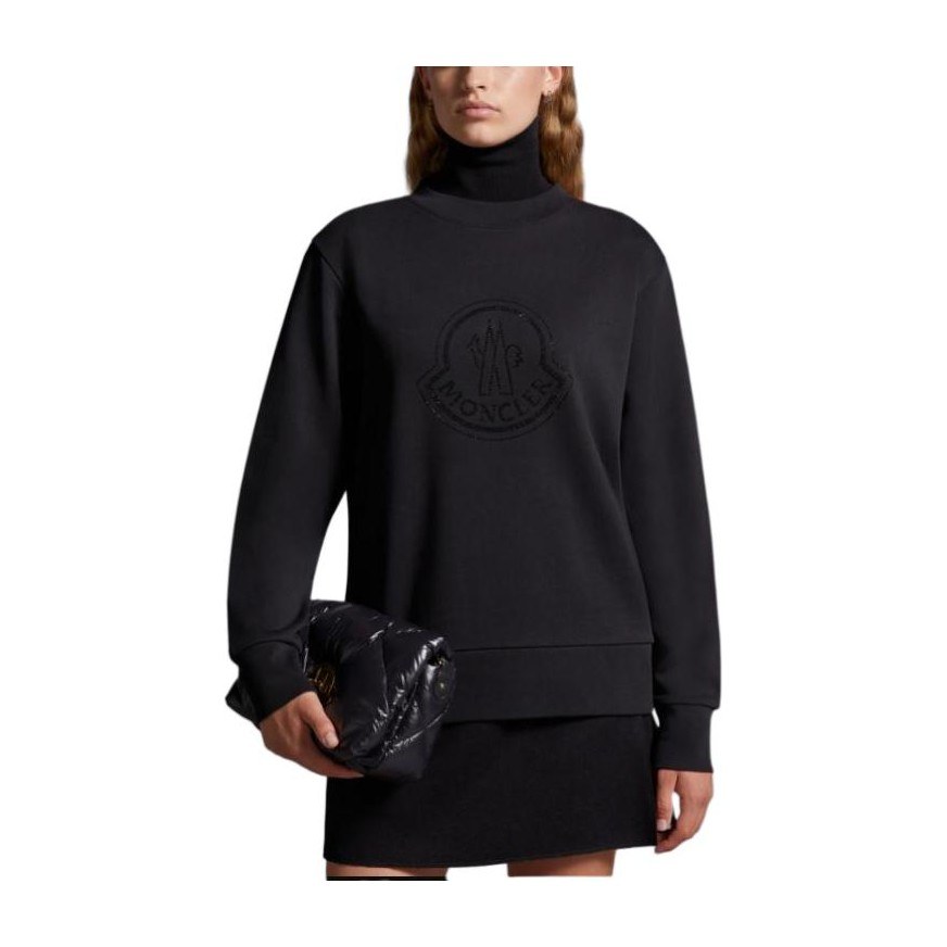 Moncler Crystal Logo Sweatshirt Black