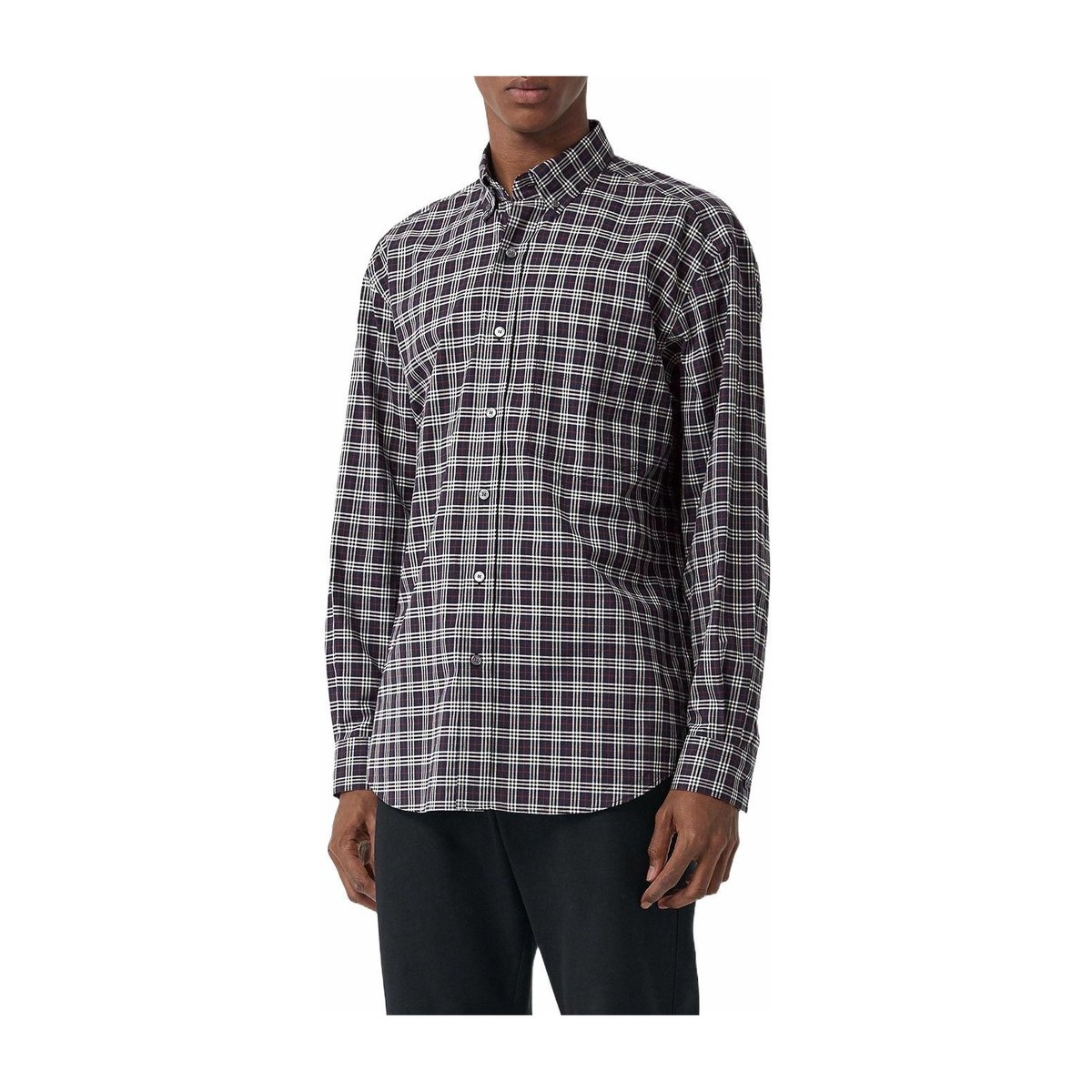 Burberry Check Long Sleeve Shirt Navy
