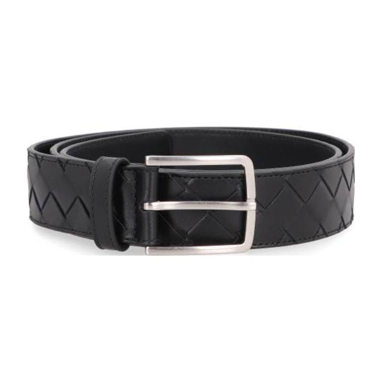 Bottega Veneta Metal Buckle Belt Black 3.5cm
