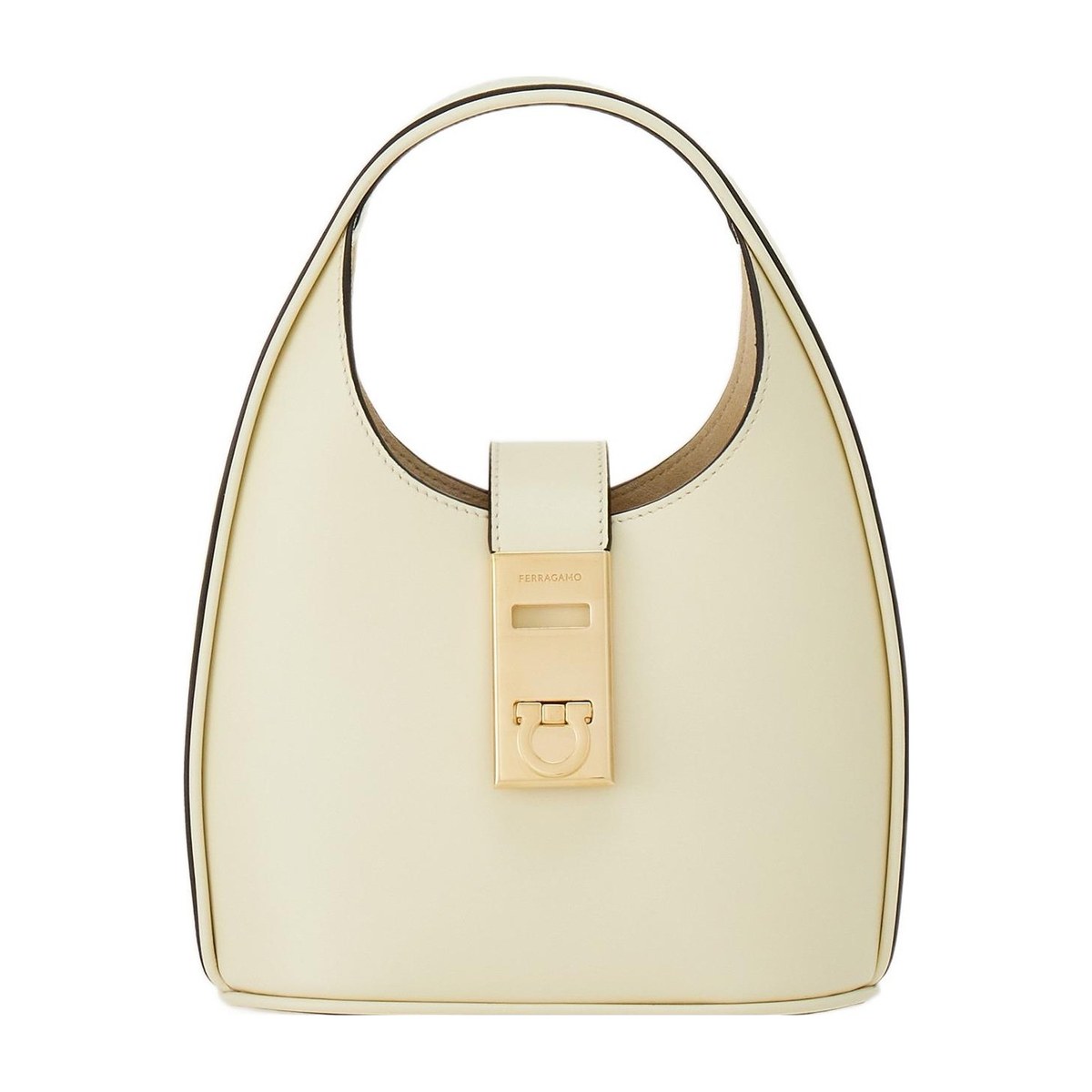 Ferragamo Gancini Mini Bag White