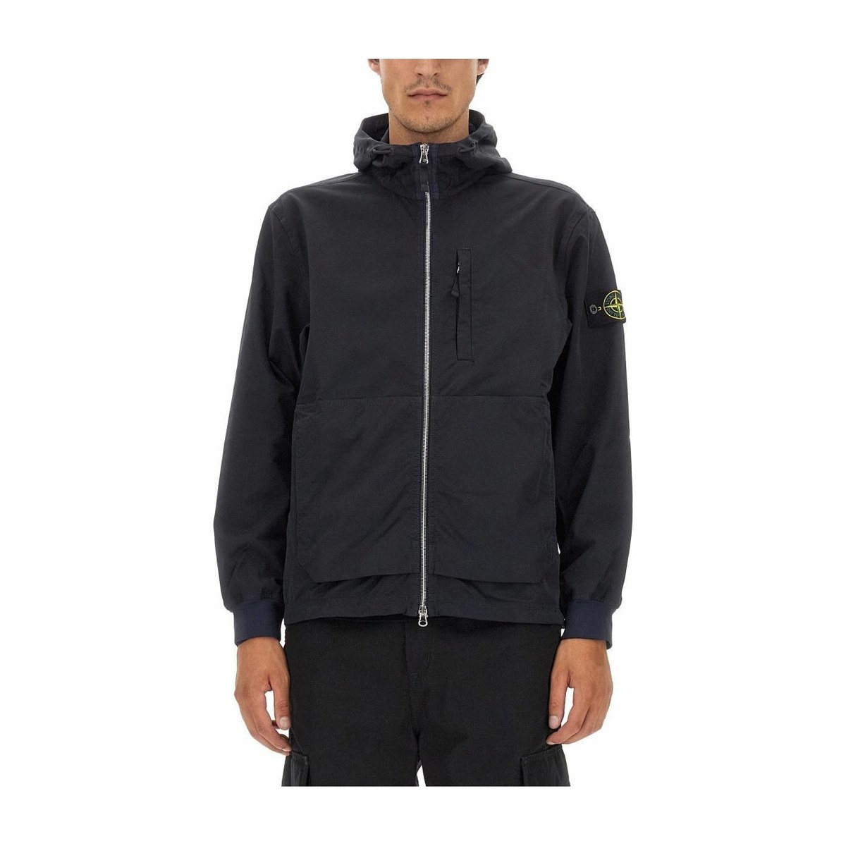 Stone Island Navy Zip Hoodie