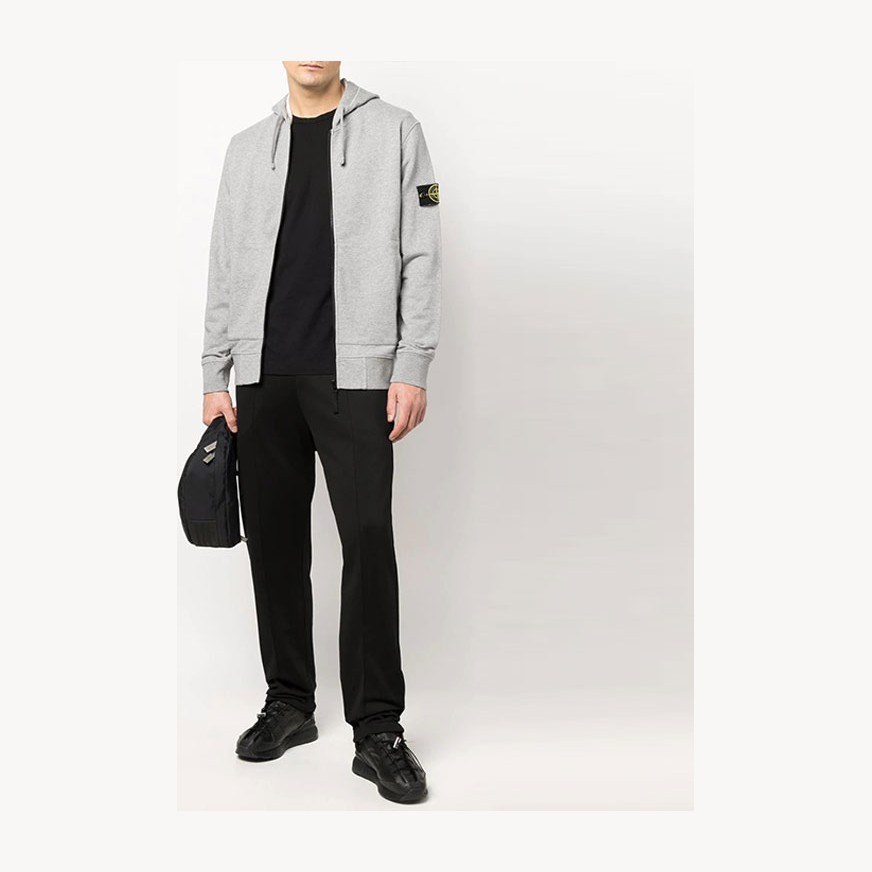 Stone Island Compass Badge Hoodie Grey