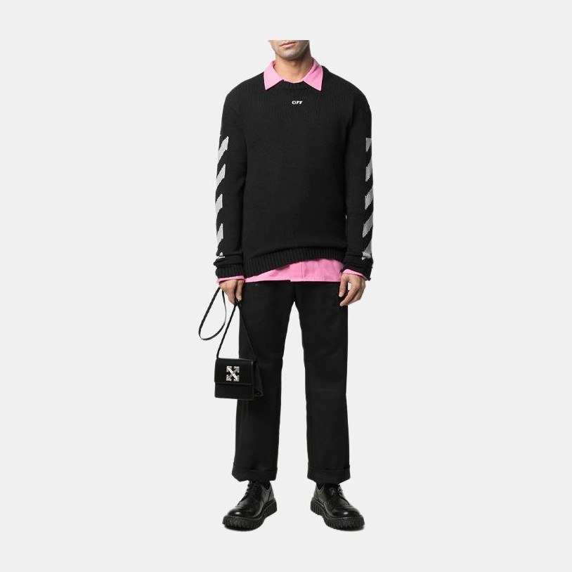 OFF-WHITE SS21 Logo Crewneck Sweater Black