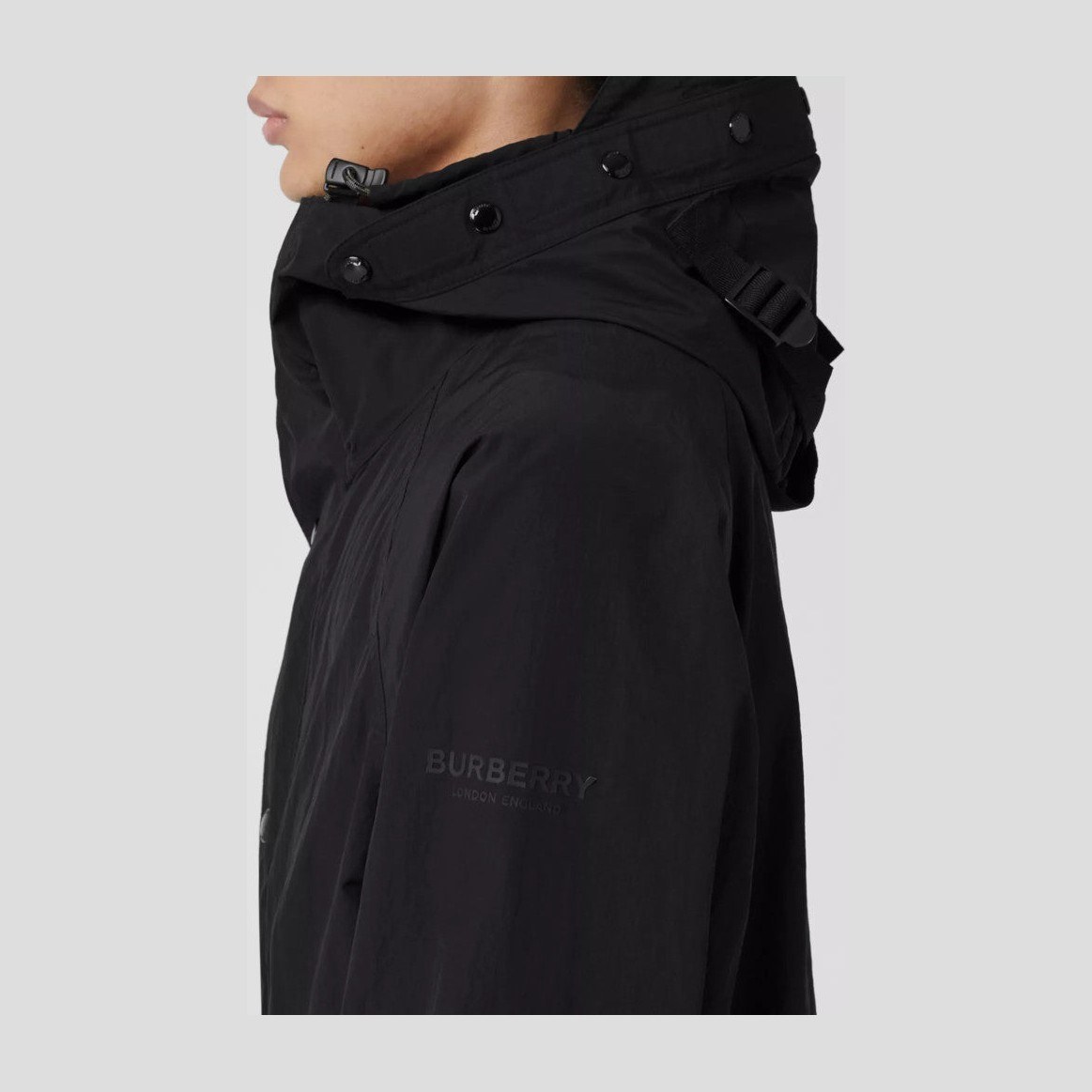 Burberry Black Hooded Trench Coat