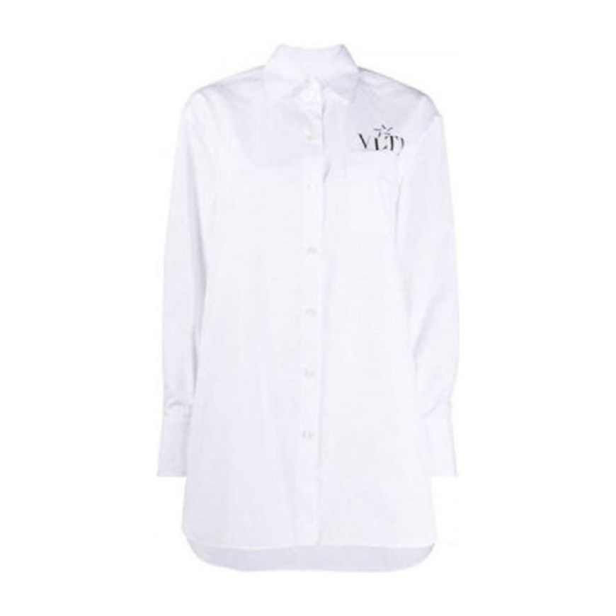 Valentino Logo Cotton Shirt White