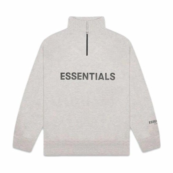 Fear of God Essentials FW20 Half Zip Pullover Heather Oat