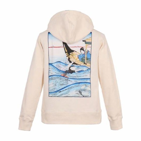 KENZO Japanese Illustration Hoodie Beige