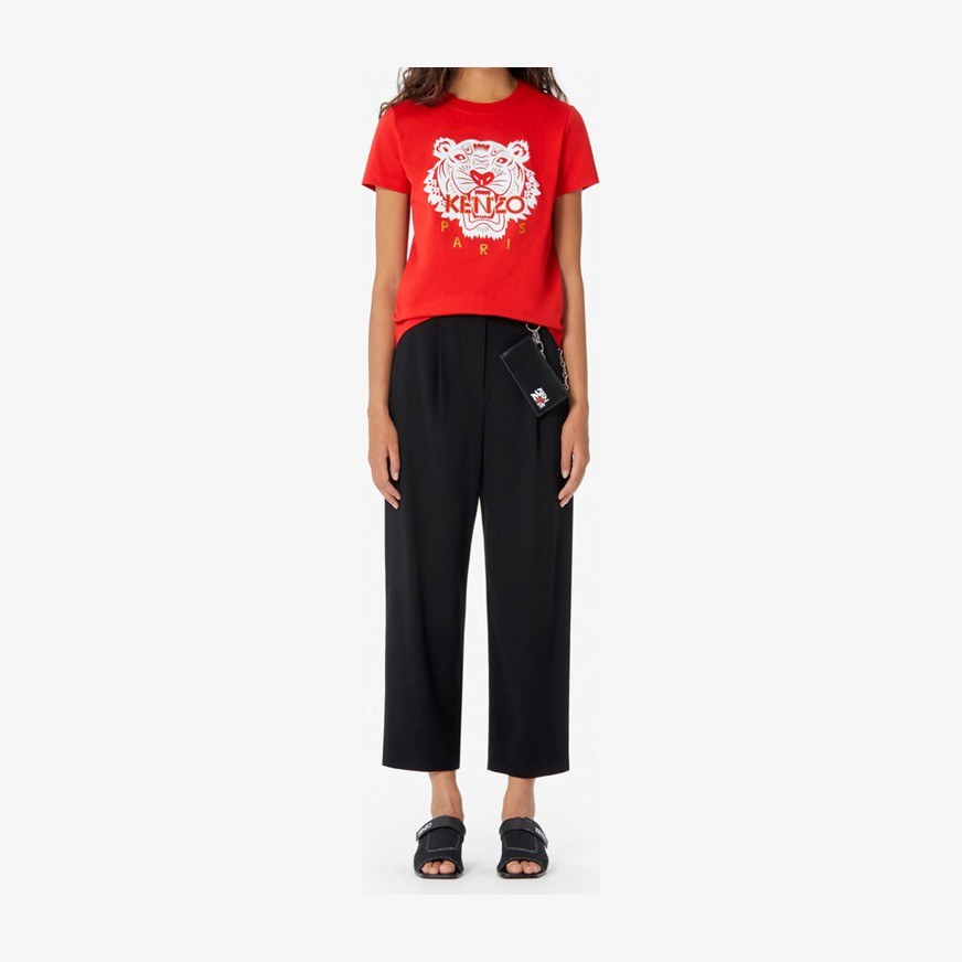 KENZO Tiger Head Logo T-Shirt Red