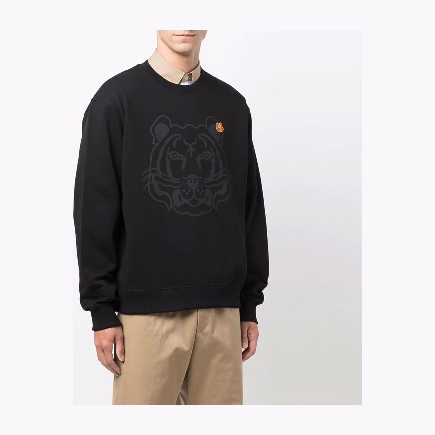 KENZO Tiger Embroidered Crewneck Sweatshirt Black