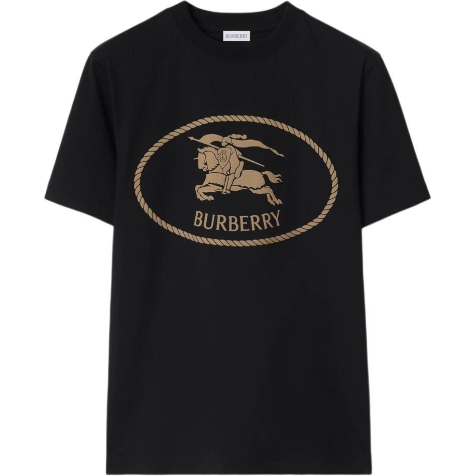 Burberry SS25 Ribbed Collar T-Shirt Black