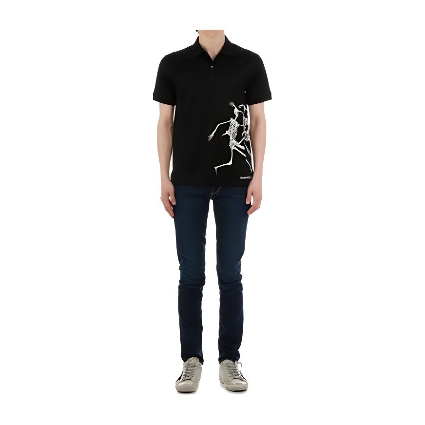 Alexander McQueen FW21 Skull Print Polo Black