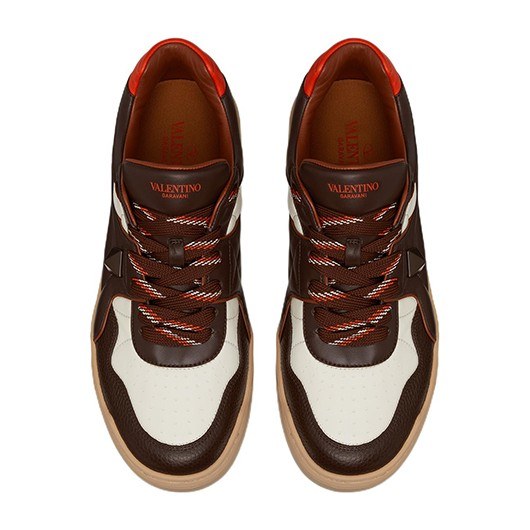 Valentino One Stud Brown White