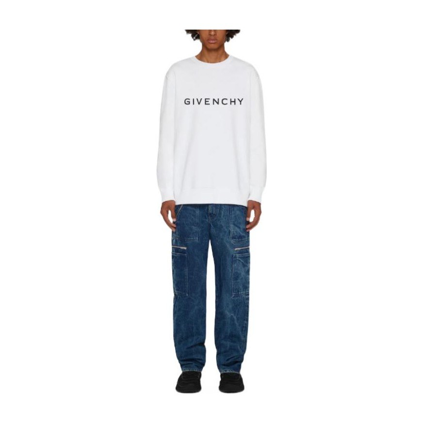 Givenchy SS23 Logo Print Crewneck Sweatshirt White