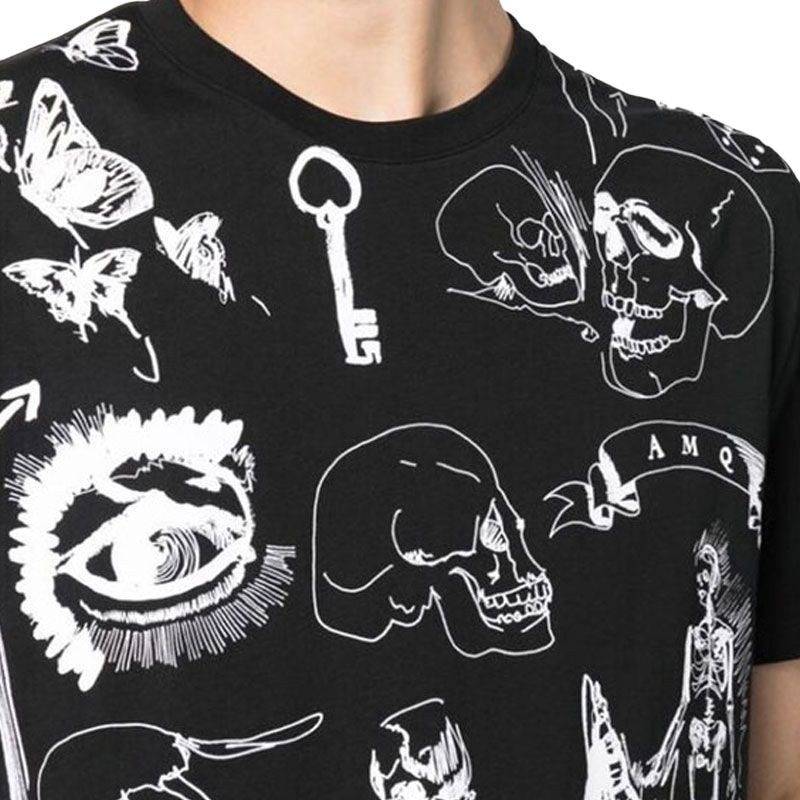 Alexander McQueen Printed Skull T-Shirt Black