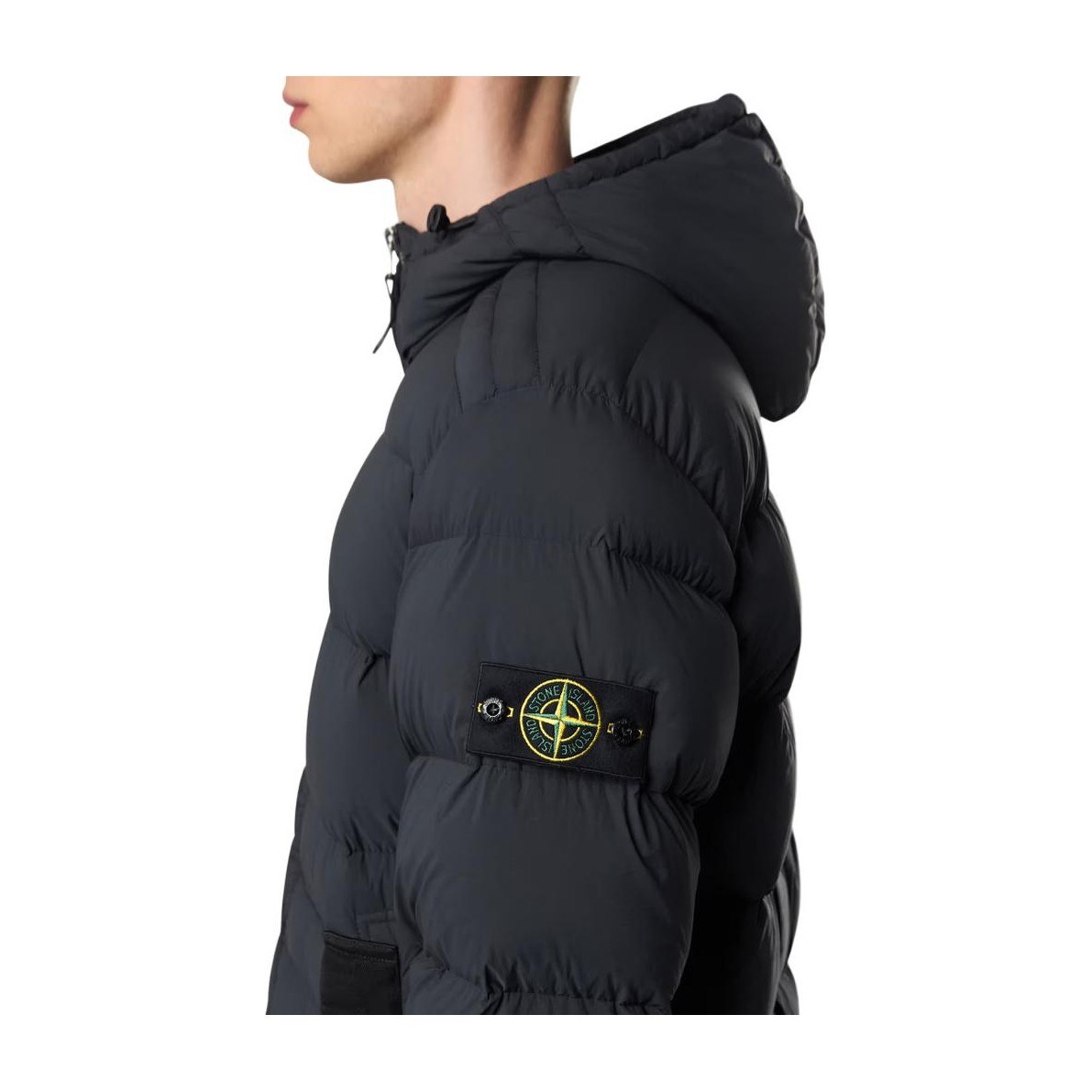 Stone Island Hooded Down Jacket Black