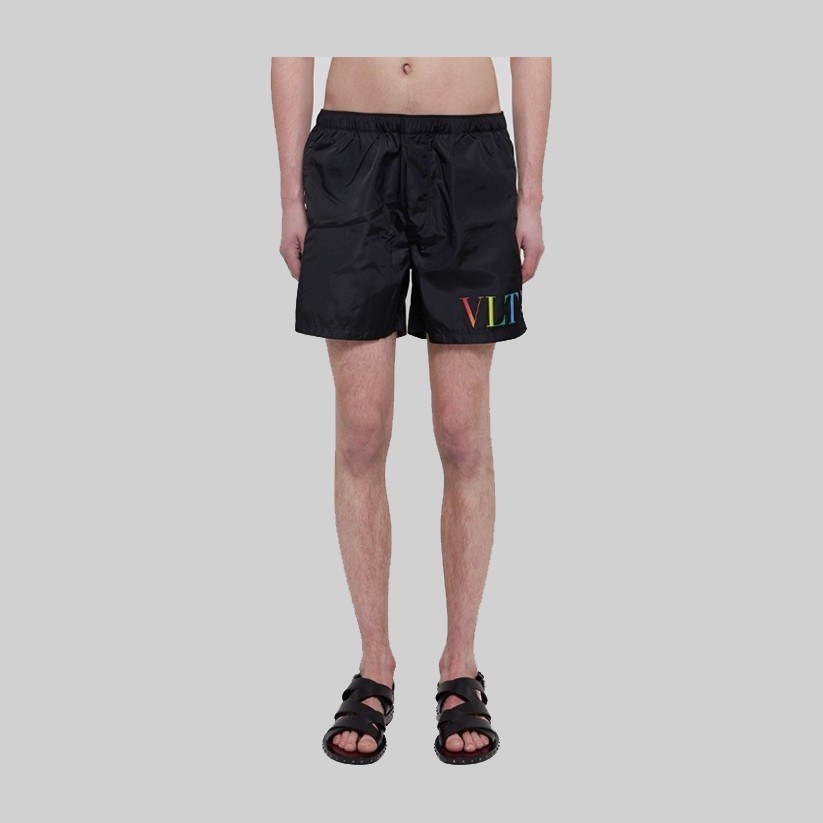 Valentino SS21 VLTN Printed Swim Shorts Black