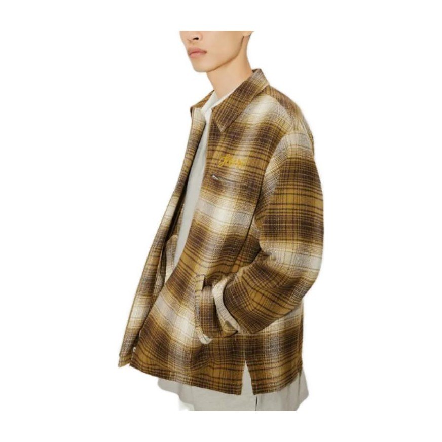 KENZO Plaid Zip Jacket Brown