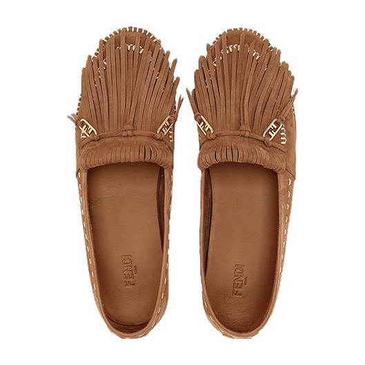 Fendi O'Lock Brown Loafers