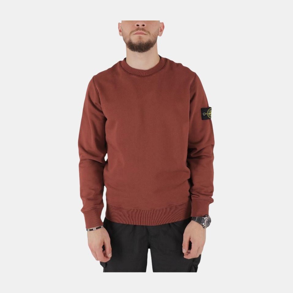 Stone Island Pullover Crewneck Sweatshirt Red Brown