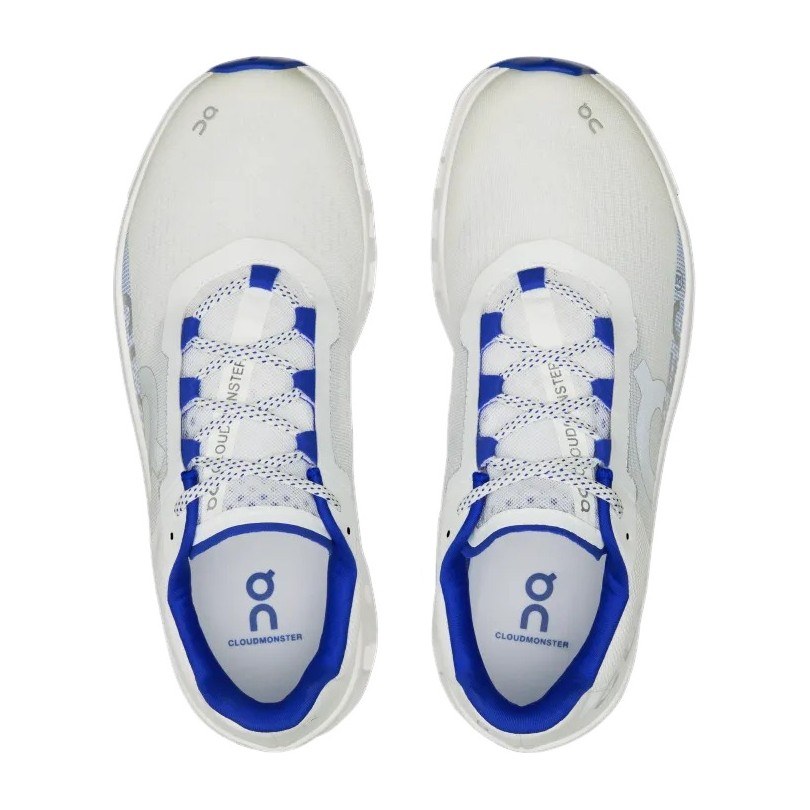 On Cloudmonster White Blue