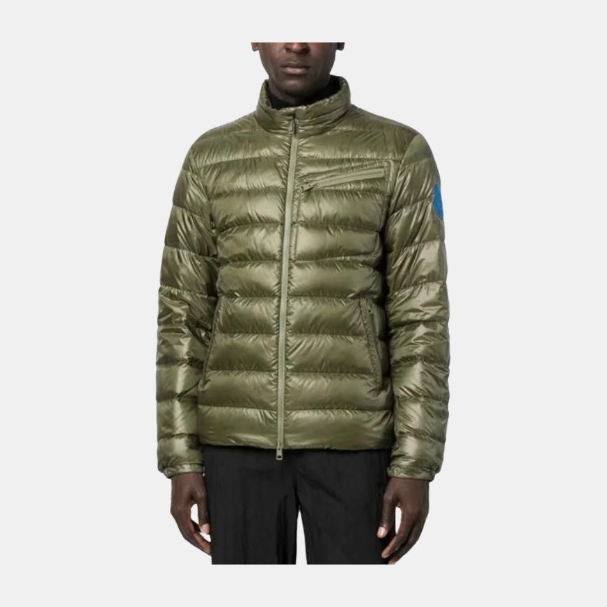Moncler SS23 Quilted Logo Down Jacket Olive