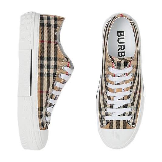 Burberry Vintage Canvas Check Low Sneakers Brown