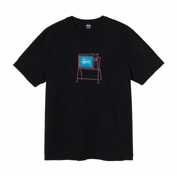 Stussy Rolling TV Print Short Sleeve T-Shirt T
