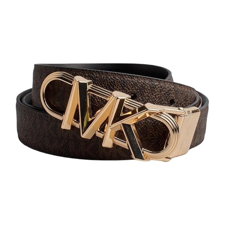 Michael Kors Reversible Logo Leather Belt Brown