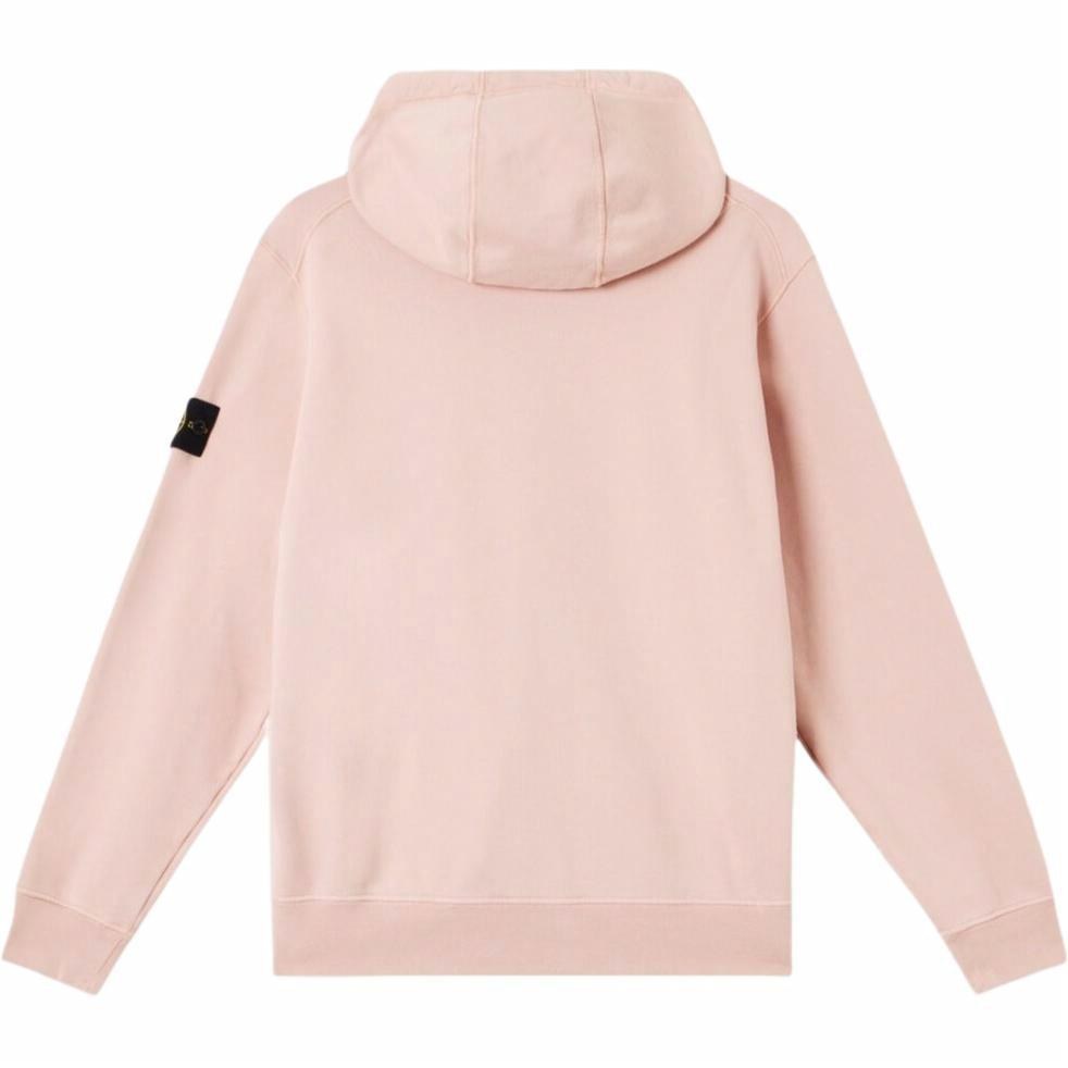 Stone Island Badge Zip Hoodie Pink