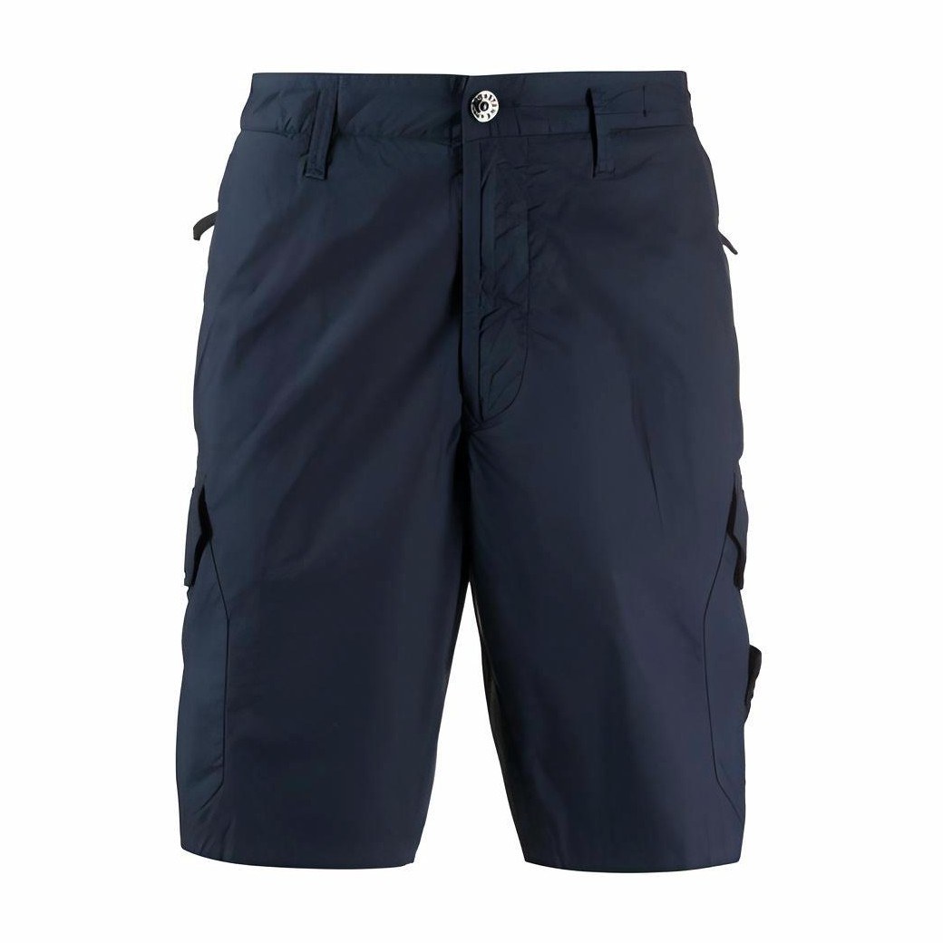 Stone Island Compass Logo Cargo Shorts Navy