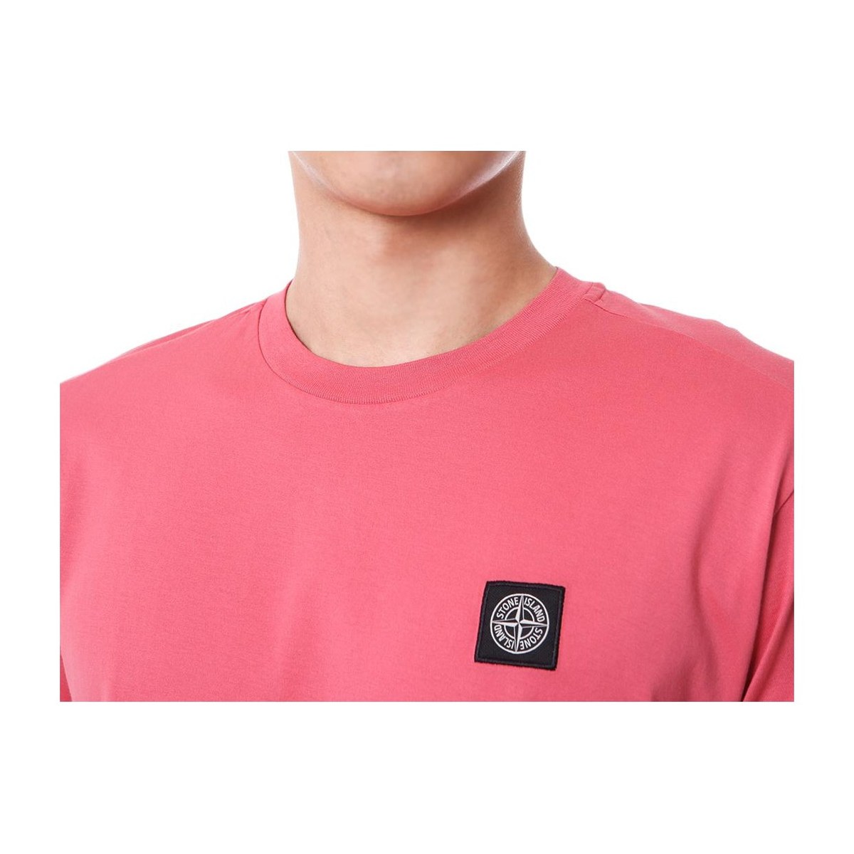 Stone Island Logo Crewneck T-Shirt Pink