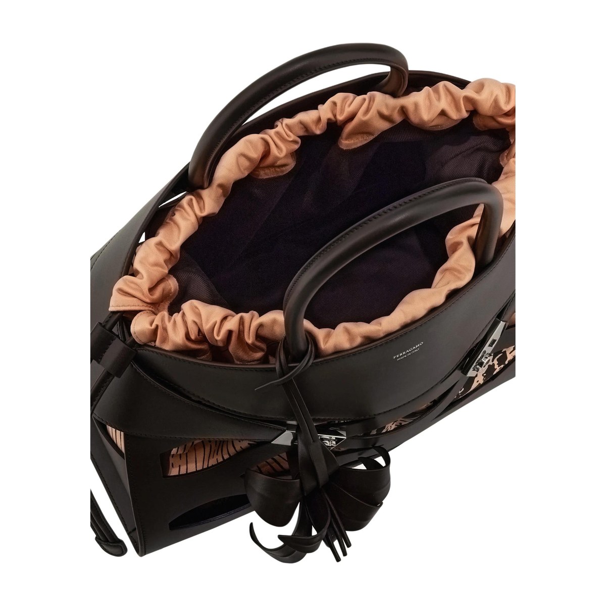 Ferragamo Back to Earth Large Handbag Morocco Brown