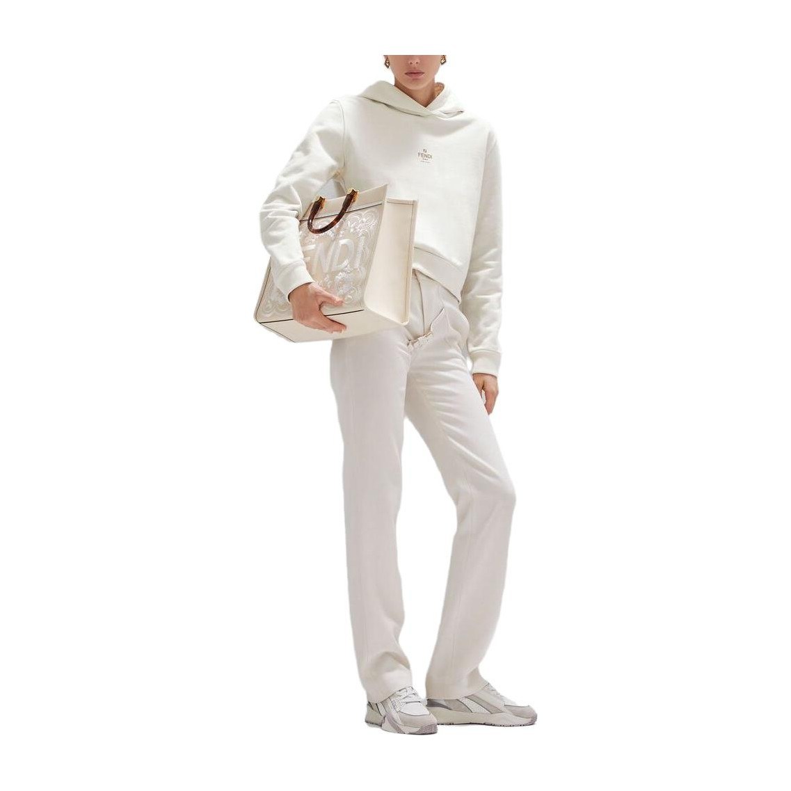 Fendi SS23 Logo Hoodie White