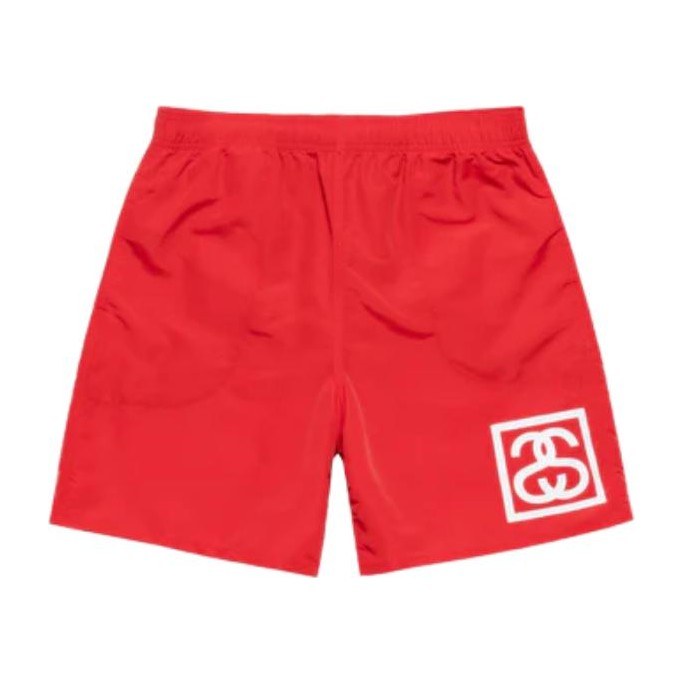 Stussy Logo Print Shorts Red