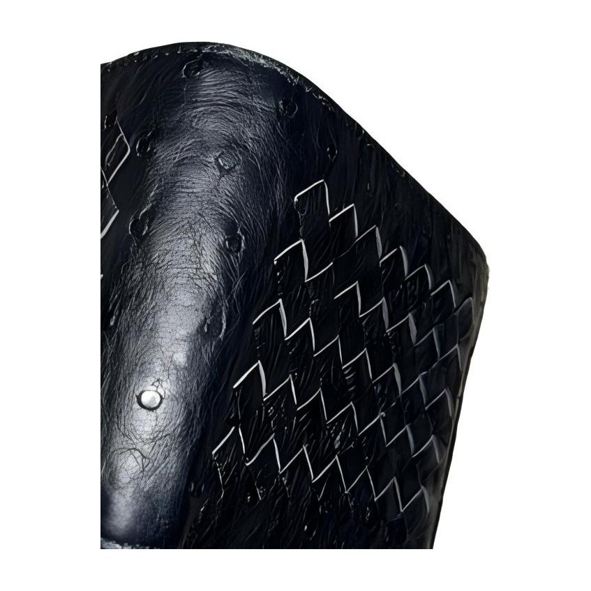 Bottega Veneta Intreccio Ostrich Card Holder Black