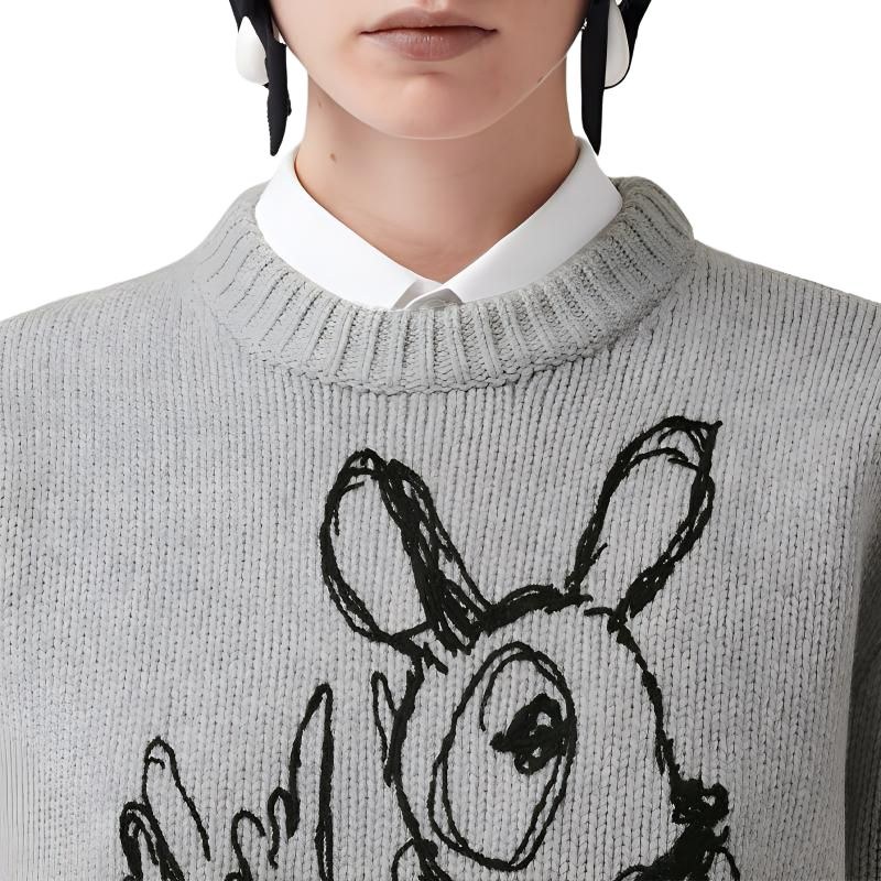 Burberry FW22 Striped Deer Jacquard Sweater